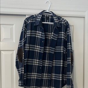 J. Crew Blue and White Plaid Shirt